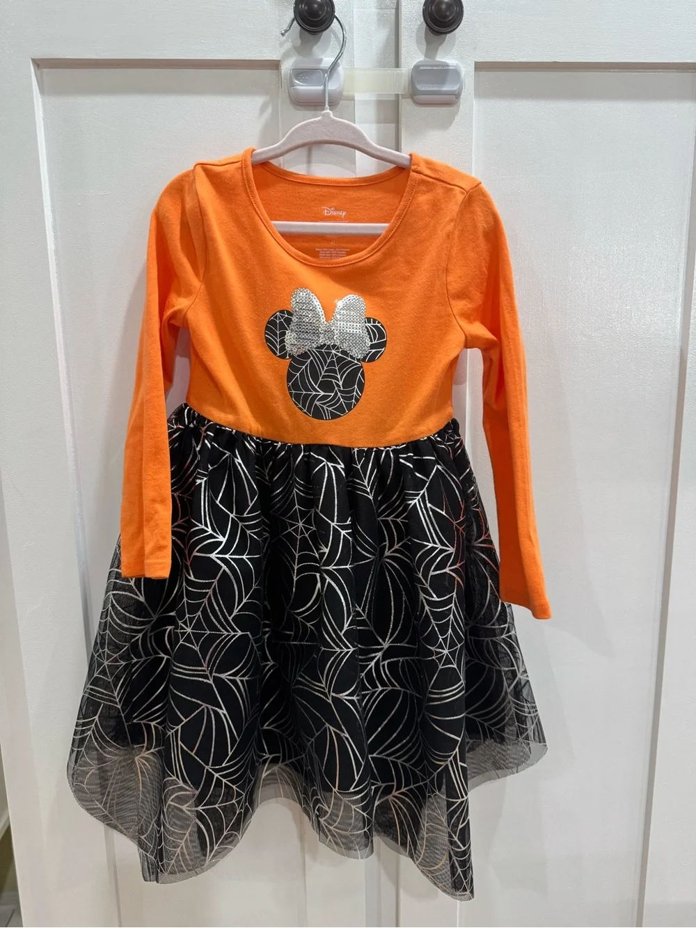 Disney Orange and Black Minnie Spiderweb Party Dress